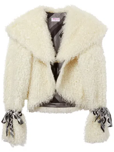 Pucci Faux-shearling Jacket In White