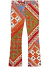 Pucci Festa-print Flared Trousers In Red
