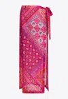 Pucci Festa Print Sarong Skirt In Pink