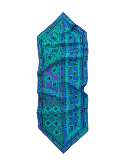 Pucci Festa-print Silk Scarf In Blue