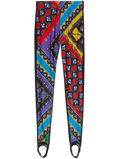 Pucci Festa-print Stirrup Leggings In Black