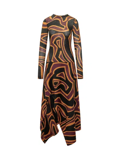 Pucci Fiammato T-shirt Gown In Brown