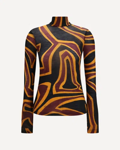 Pucci Fiammato Wool Jersey Top In Multi