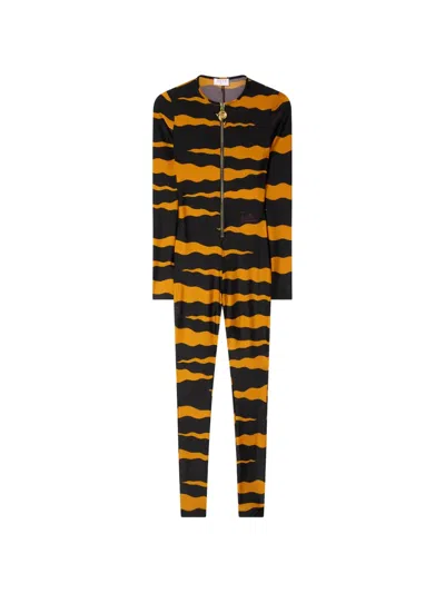 Pucci Fiamme-print Lycra Jumpsuit In Multi