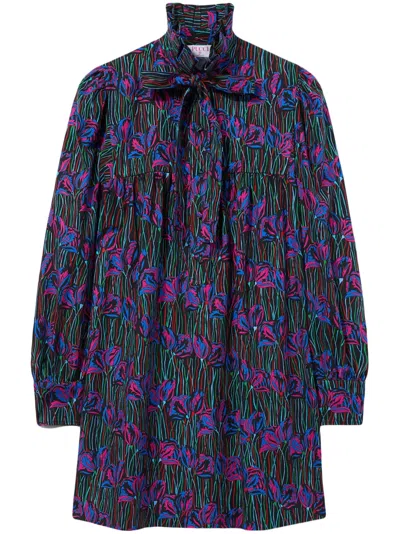 Pucci Fiore Di Loto-print Minidress In Purple