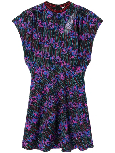 Pucci Fiori Di Loto-print Minidress In Purple
