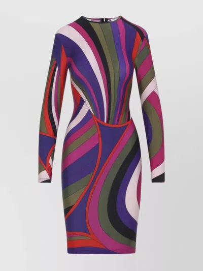 PUCCI FITTED LONG SLEEVE MIDI DRESS STYLE