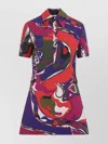 Pucci Fitted Waist Mini Dress With Button Accents In Multi