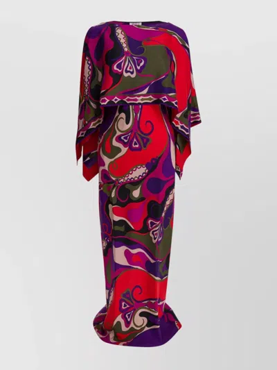Pucci Floor-length Dress Draped Overlay In Multi