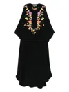 Pucci Floral-embroidered Maxi Dress In Black