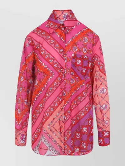 PUCCI FLORAL PRINT COTTON SHIRT