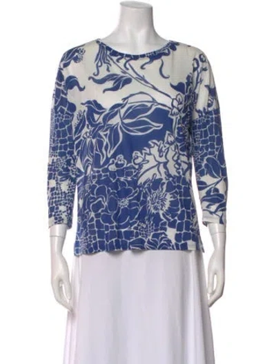 Pre-owned Pucci Floral Print Crew Neck Top In Multi