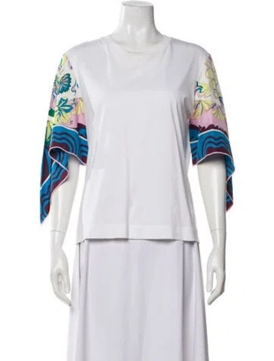 Pre-owned Pucci Floral Print Crew Neck T-shirt In Multi