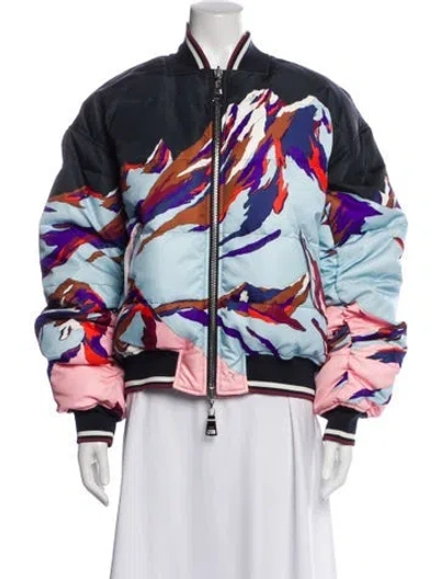 Pre-owned Pucci Floral Print Down Jacket In Black