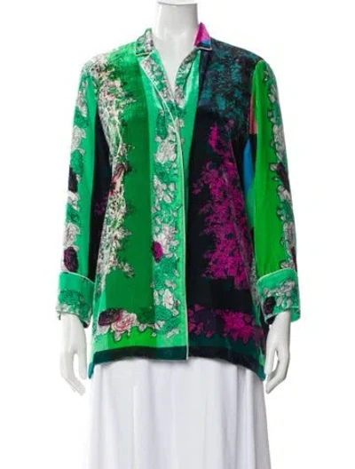 Pre-owned Pucci Floral Print Jacket In Green