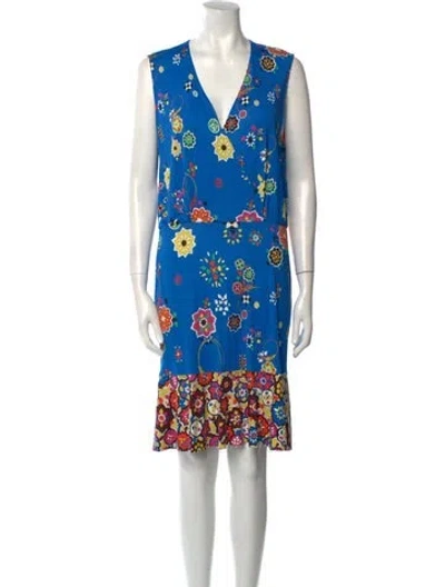 Pre-owned Pucci Floral Print Knee-length Dress In Pink