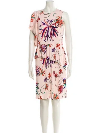 Pre-owned Pucci Floral Print Knee-length Dress In Pink
