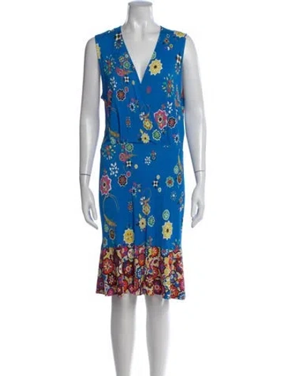 Pre-owned Pucci Floral Print Knee-length Dress W/ Tags In Black
