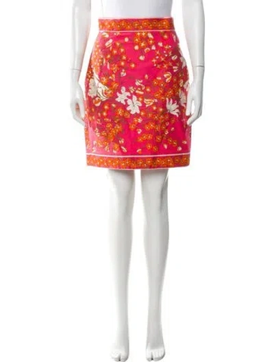 Pre-owned Pucci Floral Print Knee-length Skirt In Red