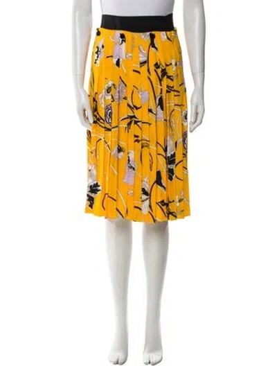 Pre-owned Pucci Floral Print Knee-length Skirt In Yellow