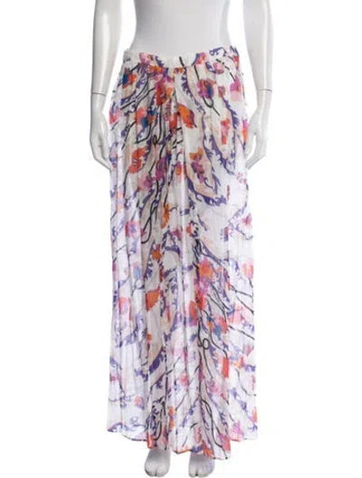 Pre-owned Pucci Floral Print Long Skirt W/ Tags In Neutrals