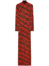 Pucci Floral Print Long-sleeved Maxidress In Red
