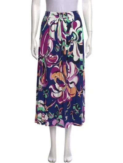 Pre-owned Pucci Floral Print Midi Length Skirt In Multi