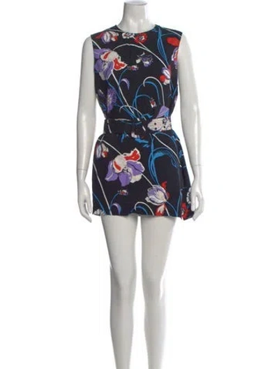 Pre-owned Pucci Floral Print Mini Dress In Black