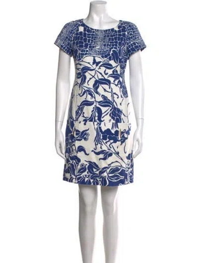 Pre-owned Pucci Floral Print Mini Dress In Blue