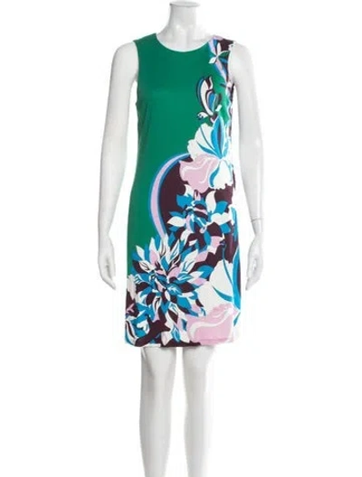 Pre-owned Pucci Floral Print Mini Dress In Green