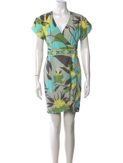 Pre-owned Pucci Floral Print Mini Dress In Green