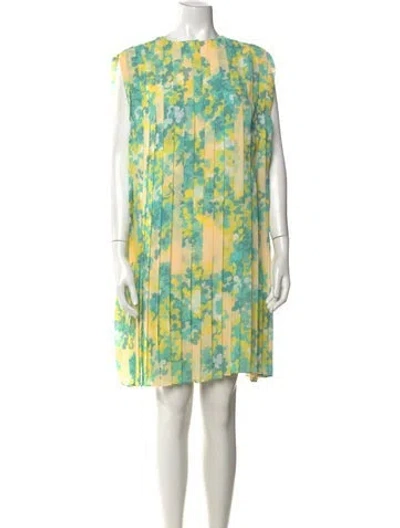 Pre-owned Pucci Floral Print Mini Dress In Green