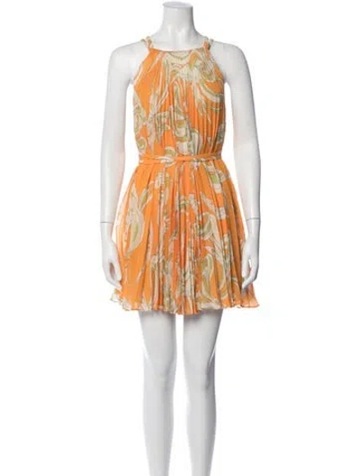 Pre-owned Pucci Floral Print Mini Dress In Orange