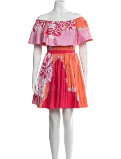 Pre-owned Pucci Floral Print Mini Dress In Orange