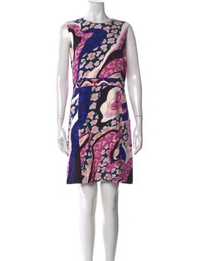 Pre-owned Pucci Floral Print Mini Dress In Purple