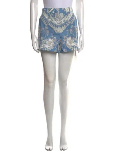 Pre-owned Pucci Floral Print Mini Shorts In Blue