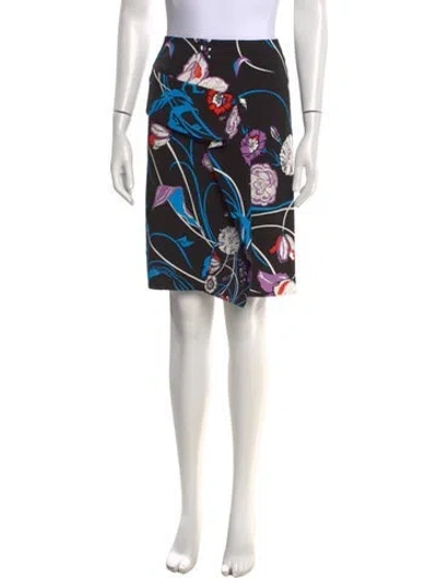 Pre-owned Pucci Floral Print Mini Skirt In Black