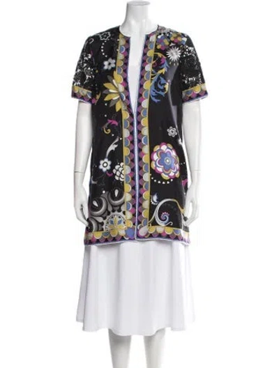 Pre-owned Pucci Floral Print Nightgown In Black