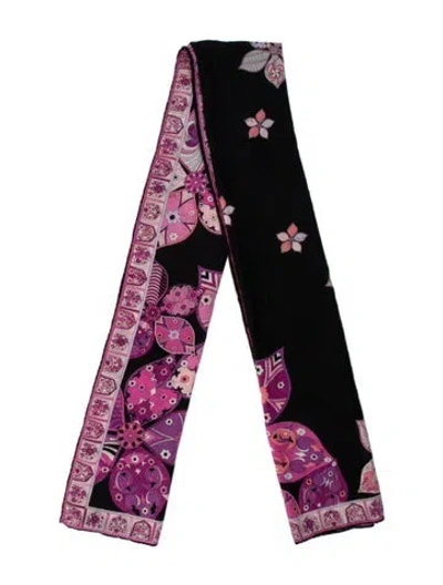 Pre-owned Pucci Floral Print Scarf In Purple