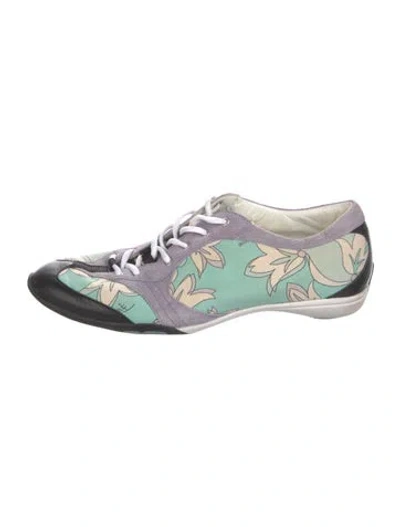 Pre-owned Pucci Floral Print Sneakers In Purple