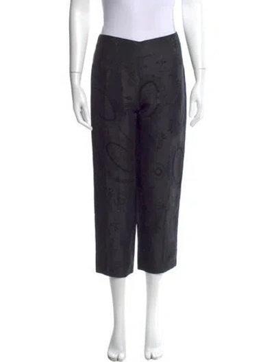 Pre-owned Pucci Floral Print Straight Leg Pants In Black