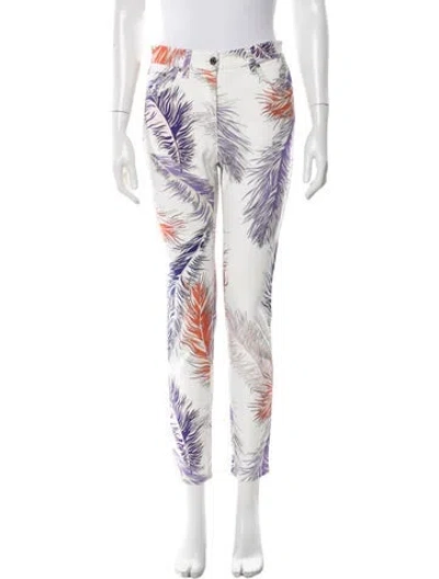 Pre-owned Pucci Floral Print Straight Leg Pants W/ Tags In White