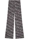 Pucci Floral Print Straight-legged Trousers In Grey