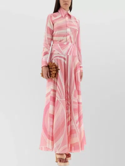 Pucci Flowing Geometric High Waist Maxi Skirt
