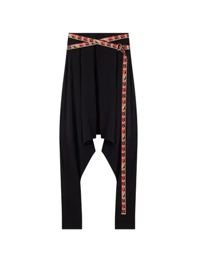Pucci Flowing Pants With Printed Belt In Black