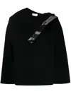 Pucci Folded-edge Knitted Poncho In Schwarz