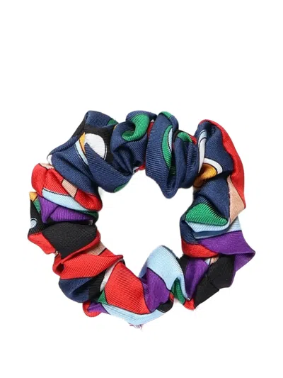 Pucci Hair Scrunchie With Fountain Print In Multi
