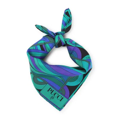 Pucci Geometric Design Silk Square Scarf In Multi
