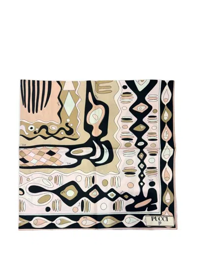 Pucci Foulard 90x90 Silk Twill In Gold