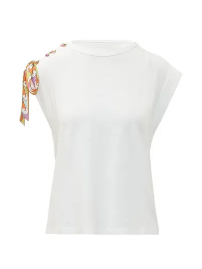 Pucci Foulard-detail T-shirt In White